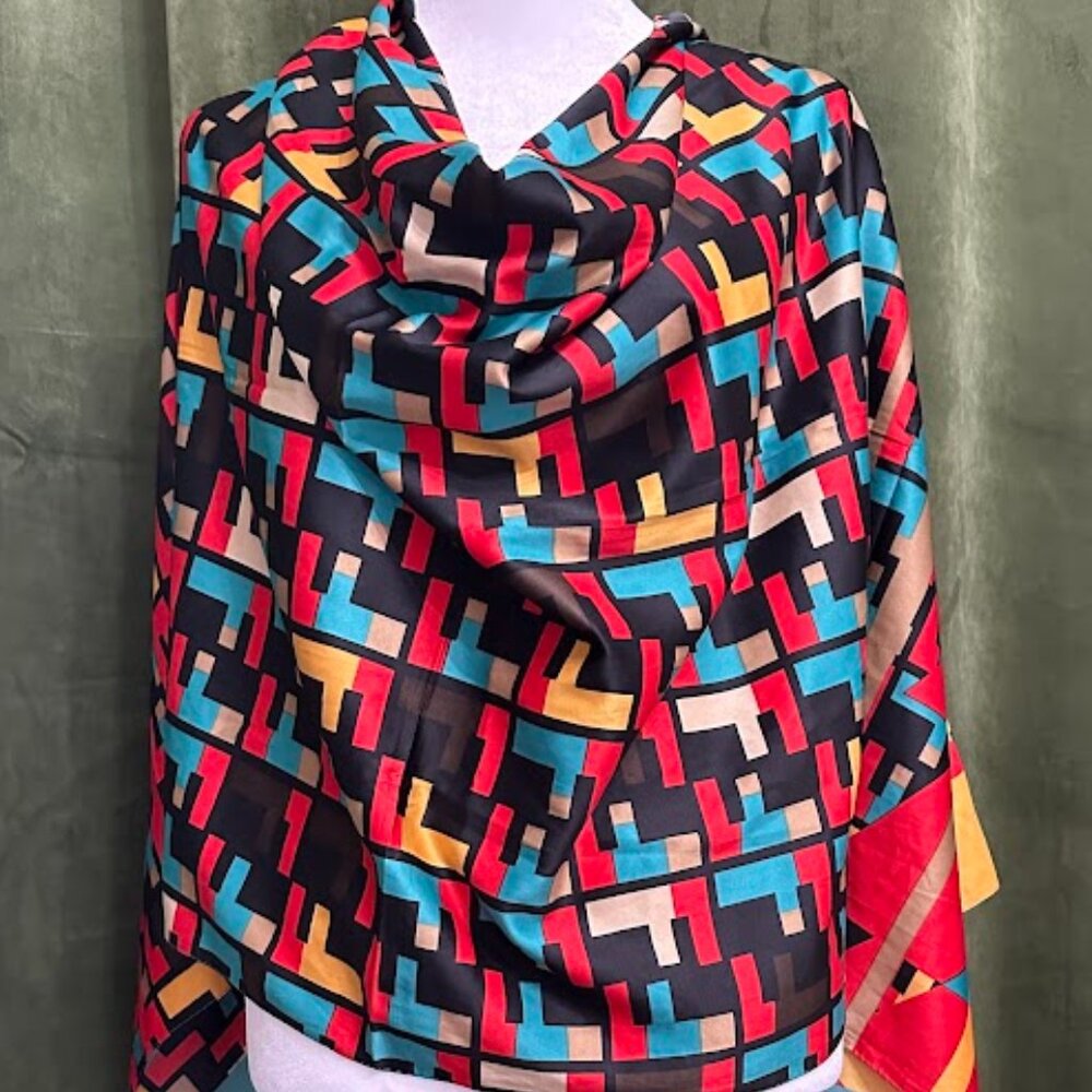 Multicolor Monogram Silk Scarf Women Accessories